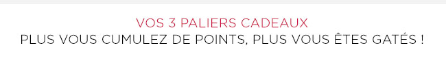 Plus vous cumulez de points, plus vous êtes gâtés