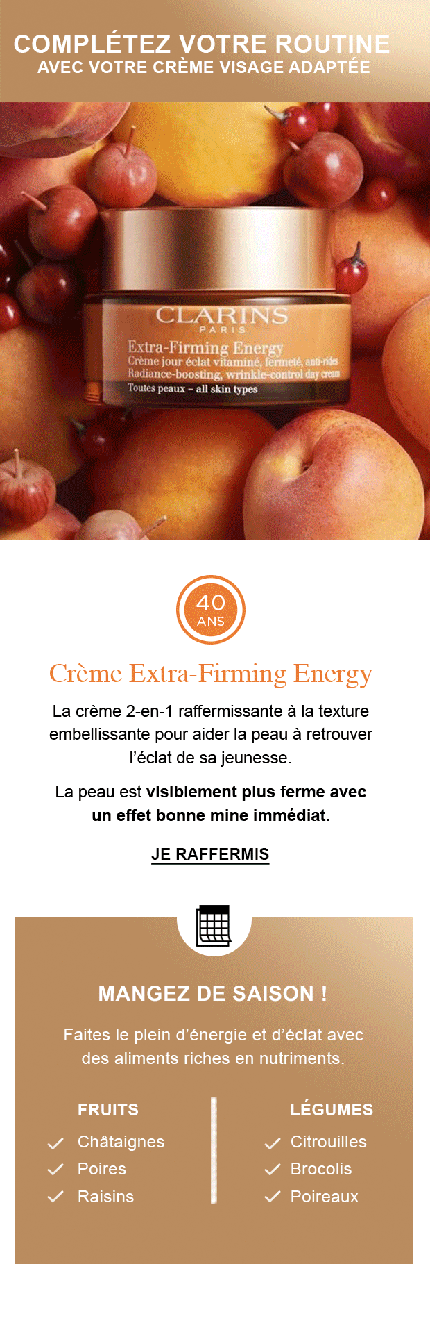 Votre crème visage adaptée